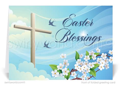 Christian Cross Religious Easter Blessings Welcome Springtime Greeting