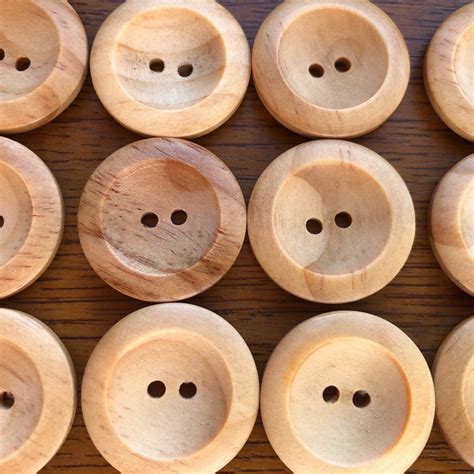 2 Hole Natural Wooden Buttons X 10 Pack From 14mm 12 Etsy