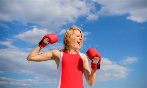 Girl Boxing Gloves Symbol Struggle For Female Rights And Liberties