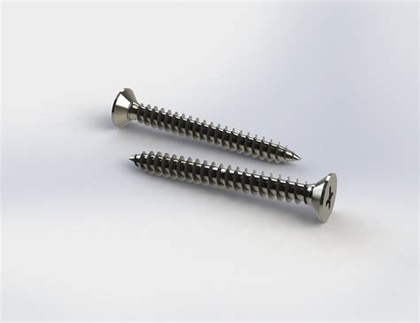 M4 screw with machine thread and M5 screw with wood thread | 3D CAD ...