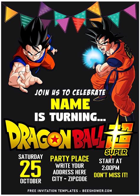 Free Editable Pdf Dragon Ball Z Super Goku And Vegeta Birthday