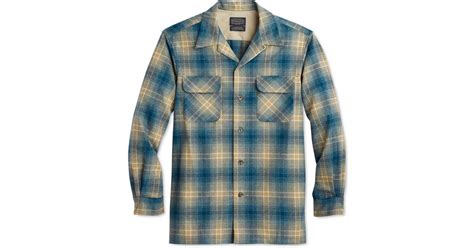 Pendleton Wool Original Board Plaid Shirt In Blue For Men Lyst