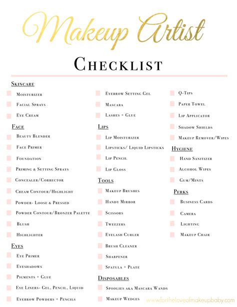 Makeup Artist Kit Checklist Makeup Artist Kit Essentials Freelance