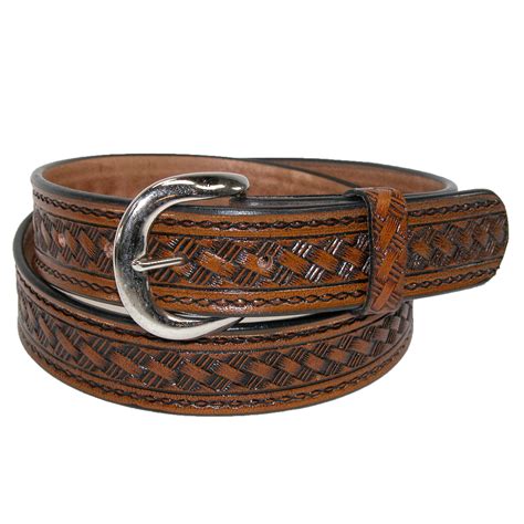 New Ctm Mens Leather 1 38 Inch Western Belt With Removable Buckle Ebay