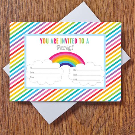 Rainbow Party Invite Template