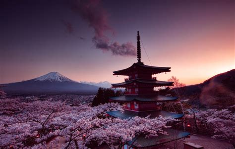 Cold moon, night, clouds, dark, glowing, 5k, 8k, 12k. 7680x4320 Churei Tower Mount Fuji In Japan 8k 8k HD 4k ...