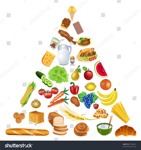 Food Pyramid Stock Vector Illustration 27056023 Shutterstock
