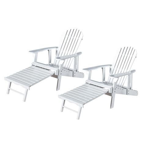 If you prefer the natural weathering of your chairs, you'll still. Noble House Oakley White Reclining Wood Adirondack Chair ...