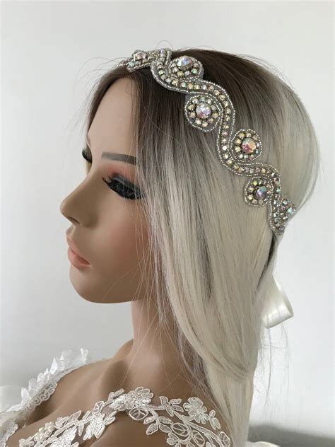 Rhinestone Bridal Headband Rhinestone Hairpiece Wedding Etsy In