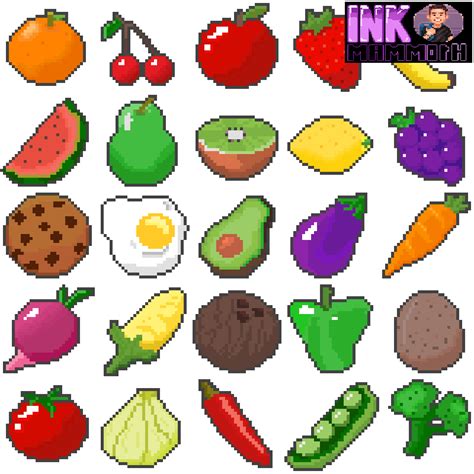 Pixel Art Food X Grid Perler Brik Stitch Pixel Art Grid