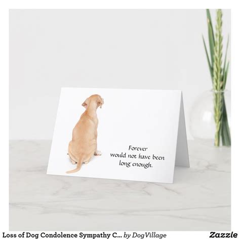 Loss Of Dog Condolence Sympathy Card Zazzle