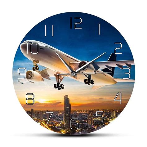 Take Off Sunset Wall Clock Clock Airplane Wall