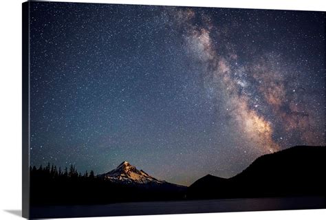Mount Hood And Milky Way Portland Oregon Wall Art Canvas Prints