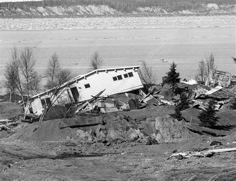 That quake and ensuing tsunami killed 131 people from alaska to california. Earthquake Damage, Alaska, 1964 - Stock Image - C004/9232 ...