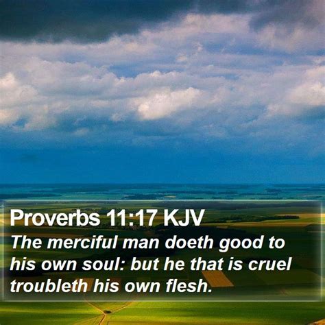 Proverbs 1117 Kjv The Merciful Man Doeth Good To His Own Soul But