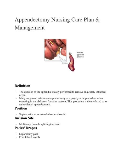 Solution Appendectomy Nursing Care Plan Management Studypool