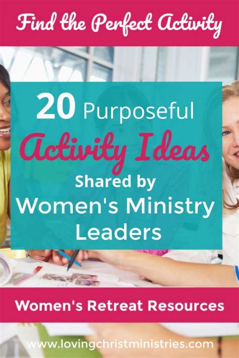 Purposeful Activity Ideas Shared By Women S Ministry Leaders Womens Ministry Events Womens