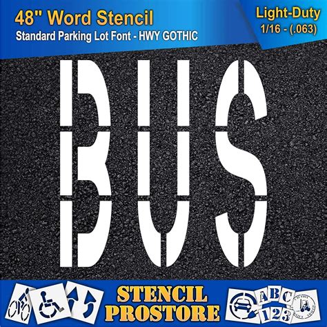 Buy Pavement Marking Stencils 48 Inch Bus Stencil 48 X 49 X 116
