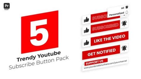 Videohive Trendy Youtube Subscribe Button Pack For Premiere Pro