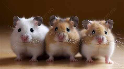 Three Hamsters Look At Their Faces Background Cute Hamsters Picture