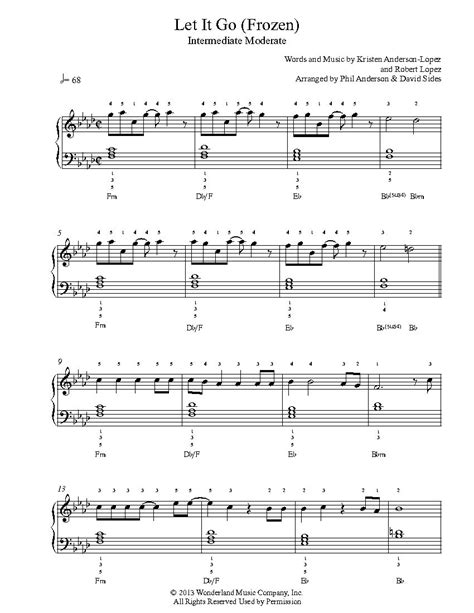 Let It Go By Frozen Piano Sheet Music Intermediate Level Piano Sheet Music Piano Sheet