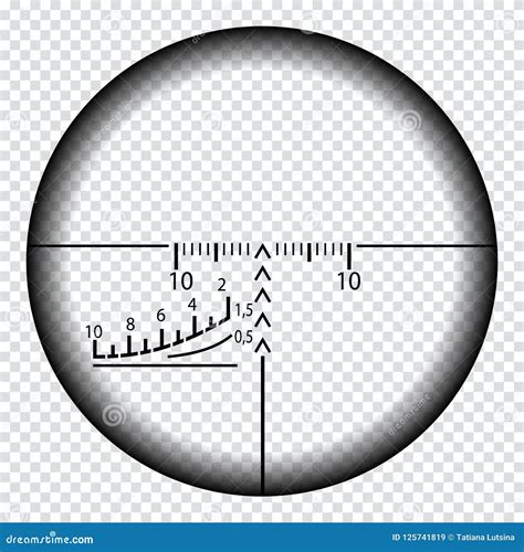 Realistic Sniper Sight With Measurement Marks Sniper Scope Template