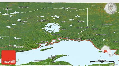 Satellite Panoramic Map Of Thunder Bay