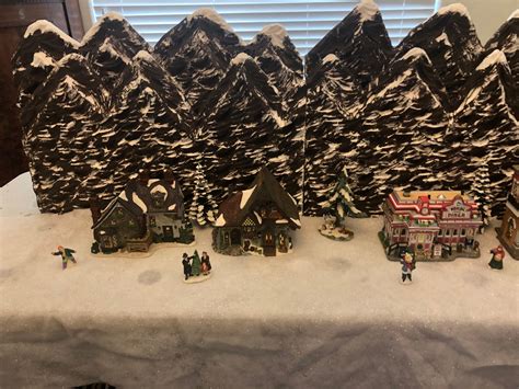 Christmas Village Display Mountain Backdrop For Lemax Dept56 Etsy