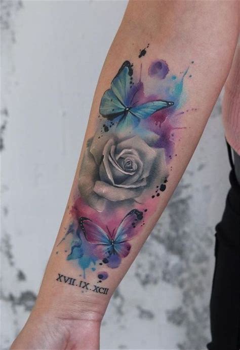 Birds watercolor tattoo on back. 55 erstaunliche und wunderschöne Aquarell Tattoo-Ideen die ...