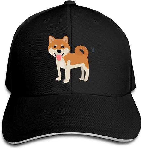 Shiba Inu Dog1 Adjustable Sandwich Peaked Baseball Hats Black At Amazon