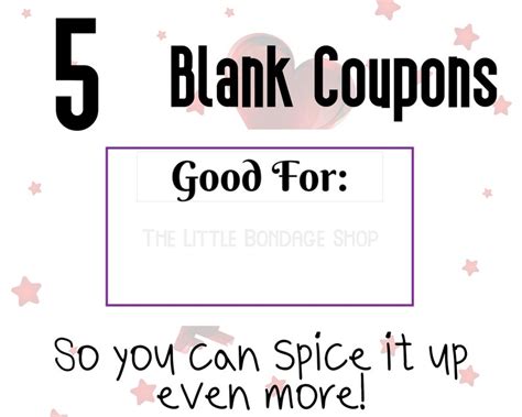 Printable Sex Coupons For Kink Sex Game For Couples Kinky Etsy