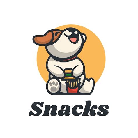 Logo Snacks Estilo Mascota Simple Vector Premium