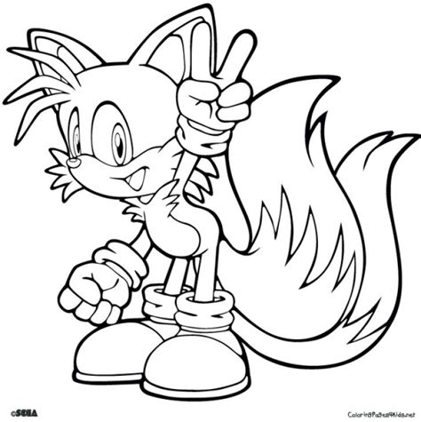 Free printable sonic the hedgehog tails coloring in sheets for boy. The Happy Tails In Sonic Coloring Page | Coloring pages, Coloring books, Cartoon coloring pages