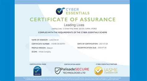 Leading Lives Proud To Receive Cyber Essentials Certification Leading