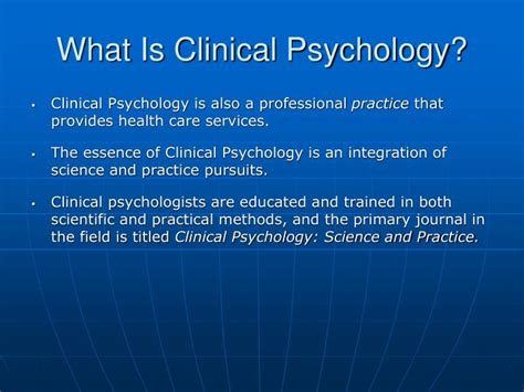Ppt Clinical Psychology Presentation Created By Irving B