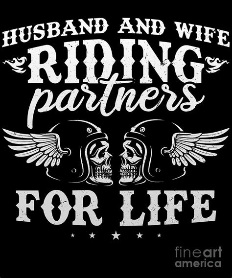 Biker Retrovintage Husband And Wife Riding Partners For Life Wedding