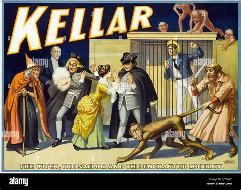 Vintage 1920s Magician Poster Kellar The Witchthe Sailor And The