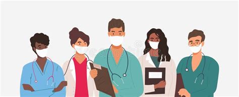 Diverse Group Of Medics Or Health Workers Stock Vector Illustration