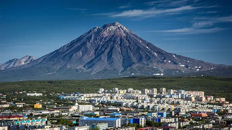 Daytime Koryaksky Volcano Russia Kamchatka Kamchatka Krai