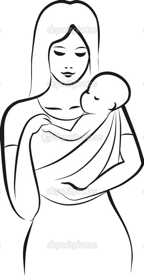 Silhouette Mother And Child Mother And Child Baby Drawing Art