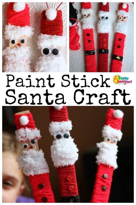 Easy Paint Stick Santa Craft For Kids Happy Hooligans