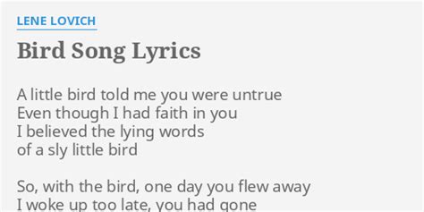 Bird Song Lyrics By Lene Lovich A Little Bird Told