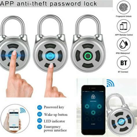 1329 Smart Padlock Lock Bluetooth Keyless Door Security App Control