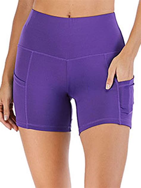 Dodoing 2 Packs High Waist Workout Butt Lifting Yoga Shorts For Women Tummy Control Running