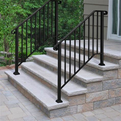 Iron Step Handrail Stair Railing Fit 3 4 Step Handrail Outdoor Deck Hand Rail Ebay