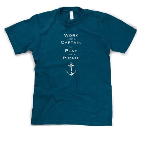 Work Like Captain Play Like Pirate Funny Shirt Etsy