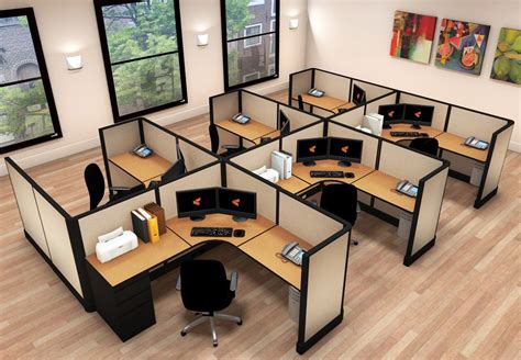 L Shape Cubicle Desk Workstation With Storage Worksta