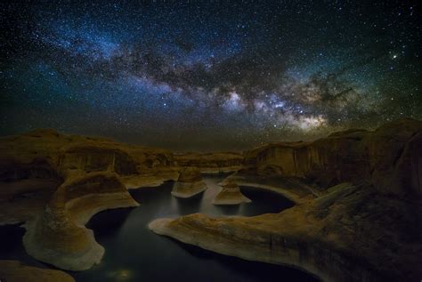 Milky Way Reflection Lake Wallpaper Photos Cantik