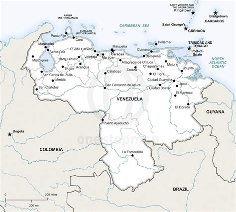 Vector Map Of Venezuela Political One Stop Map