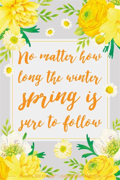 No Matter How Long The Winter Spring Is Sure To Follow Spring Quotes